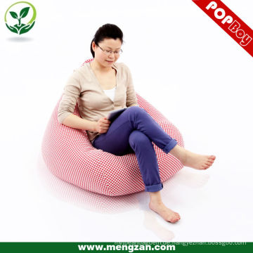 Reizendes rosafarbenes Plaid Beanbag Sofa, Baumwollbohnenbeutelstuhl